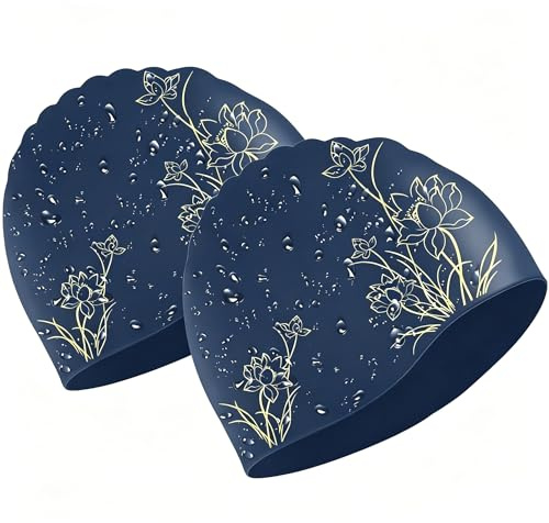 Gorro de natación de Silicona para Mujeres y Hombres — Gorro Impermeable para baño y Entrenamiento en Piscina