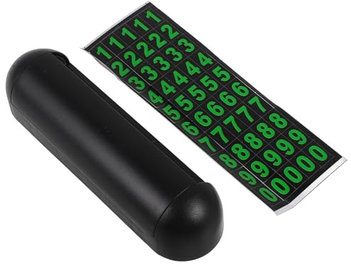 Warmhm Temporary Parking Number Plate Temporary Parking Card for Dashboard Black Abs Material Night Visibility No Trace Adhesive