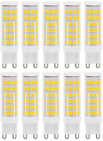 VANSUKY G9 LED Leuchtmittel 6.5W 600LM 3000K Warmweiß [10er Pack] – Energiesparende 55W Halogenersatz mit 75 SMD LEDs, 360° Abstrahlwinkel, CRI>80, AC 220–240V