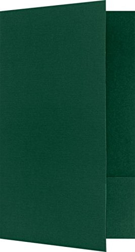 LUXPaper 9 x 14.5 Presentation Folders | Legal Size | Two Pocket | Green Linen | 100lb. Cover | 25 Qty