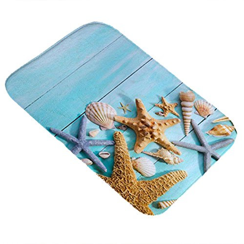 display08 - Tappeto per cucina e bagno, stampa: conchiglia/mare, antiscivolo, 40 x 60 cm, Poliestere, 3#, 15.75 x 23.62
