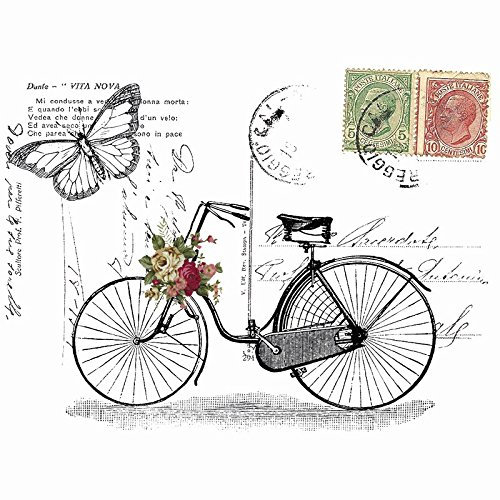Ideen mit Herz Color Bügeltransfer, DIN A4, ohne Hintergund | Textilien wie T-Shirts mit Bügelmotiven verzieren | Bilder einfach aufbügeln | Nostalgie Serie | DIY Textildesign (Fahrrad)