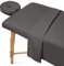 Saloniture Parure de lit 3 pièces en microfibre pour table de massage Housse de lit facial de qualité supérieure Comprend drap plat et draphousse avec housse pour berceau Plusieurs couleurs gris