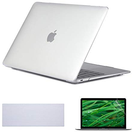 Se7enline Coque Rigide pour Ordinateur Portable MacBook Air 12 modèle A1534 à écran Retina, Protection de Clavier, Protecteur d'écran, Transparent