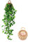 ANZOME Plantas Artificiales Colgantes, 3.5 pies de Hiedra Vid Hojas Falsas Verde Cadena para Interior al Aire Libre Pared hogar habitación jardín Boda Guirnalda decoración (Cesta incluida)