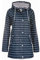 mh michael heinen Damen Regenjacke Tau, Friesennerz, Regenparka mit Kapuze, Regenmantel, Wetterjacke, gestreift, wasserdicht, Winddicht blau-weiß 38