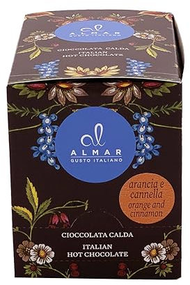 Almar Cioccolata Calda Monoporzione, Bustine Preparato Cioccolata Calda, Senza Glutine, Lattosio, Conservanti, 100% Made in Italy, 15 Buste da 30 grammi - 17 GUSTI - ARANCIA & CANNELLA