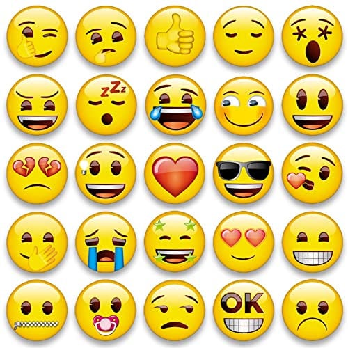 MORCART Emoji Magnets for Fridge, Refrigerator Magnets for Locker, Decorative Magnetic Board Cabinets Classroom Office Cubicle School Cute Funny Smiley Gifts for Adults (28pcs, 3 cm)