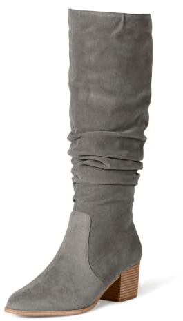 Amazon Essentials Damen Hohe Stiefel Mit Blockabsatz, Grau, 35 EU