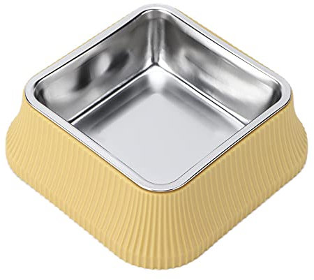 HOHXFYP Taz¨®n Comida Gatos,Comedero Mascotas Acero Inoxidable Antideslizante,Taz¨®n Agua Perros Gran Capacidad Base Antideslizante Extra¨ªble,Tazones Gatos para Comida y A