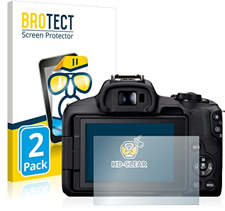 BROTECT Schutzfolie für Canon EOS R50 | 2 Stück Transparenter Displayschutz Made in Germany Klare Displayschutz-Folie Clear Einfache Montage Case-Friendly