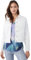 FDJ French Dressing Jeans Langarm-Hemdjacke mit ausgefranstem Saum für Damen, farbiger Knopfleiste, Weiss/opulenter Garten, Small