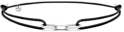 Nato Cuff - 925 Sterling Silber Links Nylonarmband - handgefertigt in Frankreich - verstellbar - Herren und Damenschmuck (Schwarz)