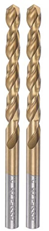 sourcing map 2uds Helicoidales Brocas 5.7mm Titanio Revestido (HSS-E) M42 Alta Velocidad Acero 8% Cobalto Recto Vástago para Inoxidable Acero Aluminio Aleación Metal