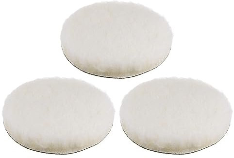 sourcing map 3pcs Wool Buffing Pads, 6 inch Polishing Pad Car Auto Buffing Pads Wool Polishing Buffing Pad Hook and Loop for Car Polishing, Buffing and Cutting