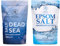 Badesalz Set 2х1000g - Epsom Salz Badesalz & Totes Meer Salz - Magnesiumquelle - Mineralsalz - Aromatherapie Badewanne - Körperpflege - Guter Schlaf - Entspannung - Baden