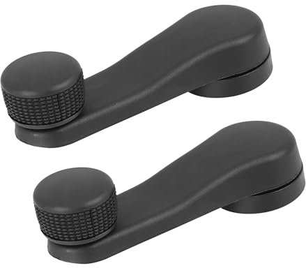 A ABSOPRO Manivela De Ventana de Coche Izquierda Derecha para VW T4 Transporter 1995-2003 De 5 Negro (Juego de 2)