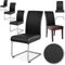 Alishomtll PU Stuhlhussen 4er/6er Set Leder Stretch Stuhlbezug wasserdicht Elastische Esszimmer Stuhlbezüge Universell Waschbarer Stühle Schutz für Küche Restaurant Hotel Hochzeit (Schwarz, 6 Stück)