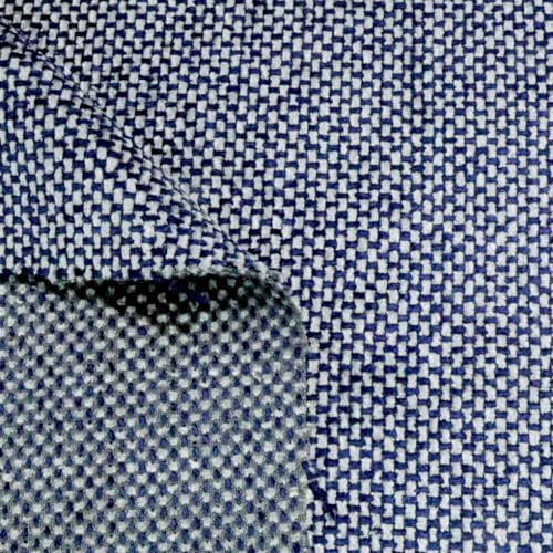 TOLKO edle Polsterstoff Meterware | weicher Bezugsstoff 2mm dick reißfest für Stuhl Sessel Sofa Bank Hocker Sitzauflage zum Polstern Beziehen Stoffe zum Nähen (Silber Blau)