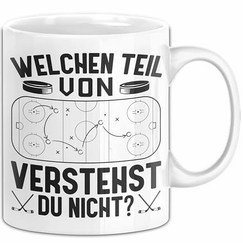 Eishockey Geschenkdiee Eishockeyspieler Unihockey Hockey Sport Coach Trainer Geschenk Tasse Kaffee-Becher (Weiß)
