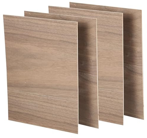 ATOMSTACK Compensato di legno di noce nero, 297 x 215 mm, pannelli di compensato laser 3 mm, fogli di compensato per fai da te, incisione laser, taglio, pirografia CNC, router fai da te, 4 pezzi