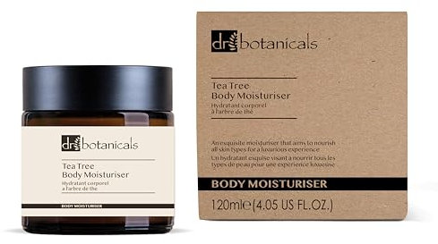 Dr Botanicals Tea Tree Body Moisturiser 120ml | Reduces the Signs of Aging, Promotes Healthier & Radiant Skin Tone | Combats Environmental Stressors that Accelerate Aging