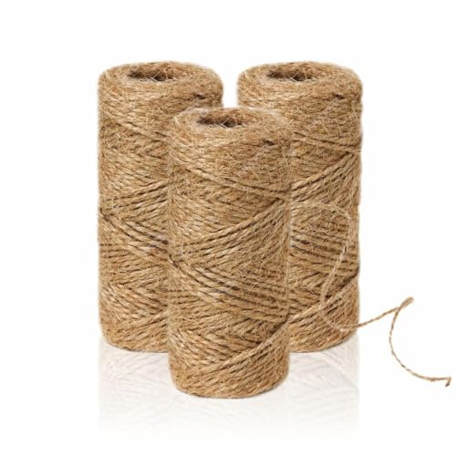 Binding Twine Brown Twine String Garden Twine Heavy Duty Binding Twine Natural Jute String Twine Hemp Rope Twine String For DIY Craft Twine For Wrapping Home Decoration Gardening (Pack Of 3)