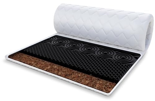 FDM Matratzentopper Nero KOKOS Matratze Topper 100x200 cm Härtegrad H3 Höhe ca. 6 cm profilierter HR-Schaum Kokos Allergiker Geeignet Öko-Tex