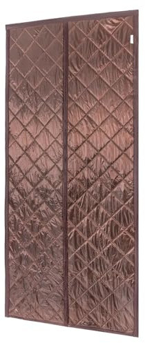 Magnetic Thermal Insulated Door Curtain - Weatherproof, Energy-Saving PVC Door Cover with Automatic Closure - Ideal for Winter Draft and Noise Reduction (Coffee, 96.5 x 208.3 cm)