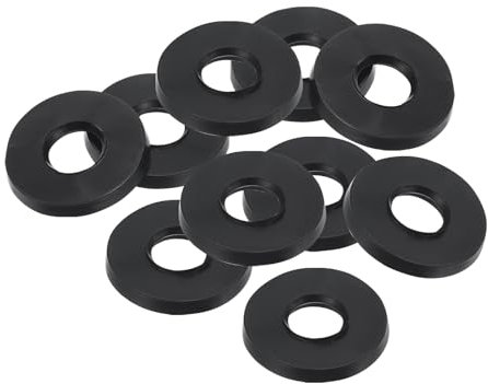 PATIKIL M8 Gummi Unterlegscheiben Gummidichtung Rund, 10 Stück 8mm ID 21mm OD 2mm Dick Flache Unterlegscheiben Set Dichtungsgummi für Wasserhahnrohr Befestigungsschraube, Schwarz