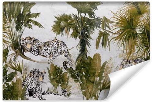Muralo - Fototapete 3D Effekt - Selbstklebende Tapete 3D - Tapeten für Wohnzimmer Schlafzimmer - Fototapete selbstklebend - Tiere im Dschungel Motiv - Br.135cm x Hö.90cm