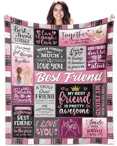 CMAJZIN Decke für beste Freunde, 152,4 x 127,7 cm, für Frauen, beste Freundin, Geburtstagsgeschenke für Frauen, Freundschaftsgeschenke für Frauen, beste Freundin für Frauen