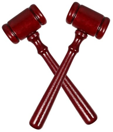 Abaodam 2pcs Wooden Judge Hammer Judge Gavel Court Hammer Auction Gavel for Party Supplies Lawyer Cosplay