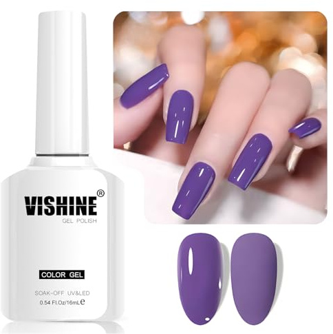 Vishine 16 ml Smalto Gel Semi-Permanente Lavender Purple Color Smalto per Unghie Gel Soak off LED Gel Polish Nail Art Designs Manicure Salon DIY at Home Colore L388 Lavender Viola