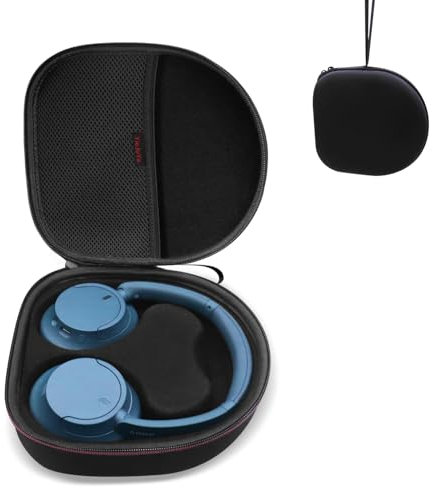 Funda para auriculares Sony WH-CH710 WH-CH720N WH-1000XM4, JBL Tune 720BT 710BT con cancelación de ruido, inalámbrico, bolsa de viaje con compartimento interior extraíble, color negro
