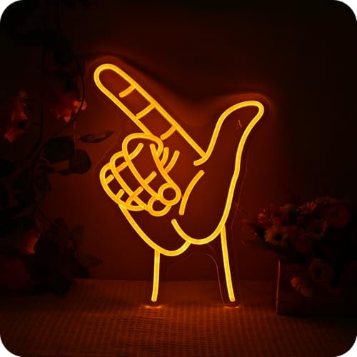 LUCUNSTAR Gestuale Insegna al Neon,Insegna luminosa a Parete per Giochi,luce al Neon per Zona Gioco,Per la Decorazione Della Sala Giochi Negozio Casa Cucina Bar Club BusinessParty