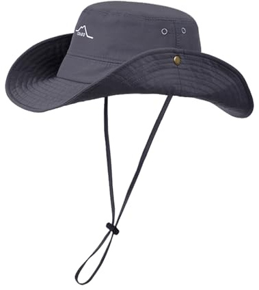 TAGVO Chapeau de Soleil à répulsion d'eau pour Homme et Femme, Bob à Large Bord, Séchage Rapide, Chapeau de pêche avec Cordon Coupe-Vent