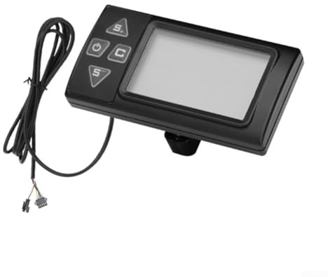 Elektrisches Fahrrad Bildschirm-Panel, Lithium E-Bike Display 24V 36V 48V LCD Display mit 5 Pin Kabel und Lichtleitung, Tachometer