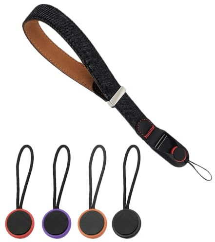 Glamifyr 1 Kamera Handschlaufe mit 4 Schnellverschluss, Handschlaufe Kamera, Camera Strap Kamera Schlaufe, Camera Hand Strap Verstellbarer Kameragurt, Ultraleichtes Gewicht Nylon