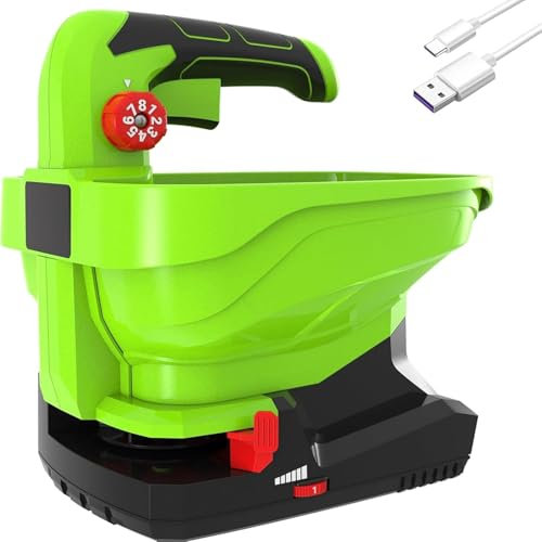 Handheld Fertiliser Spreader, Electric Cordless Lawn Seed Spreader with 3.3L Capacity, 2.0Ah Battery, Variable Flow Rate, 8 Gears Adjustable Dispenser