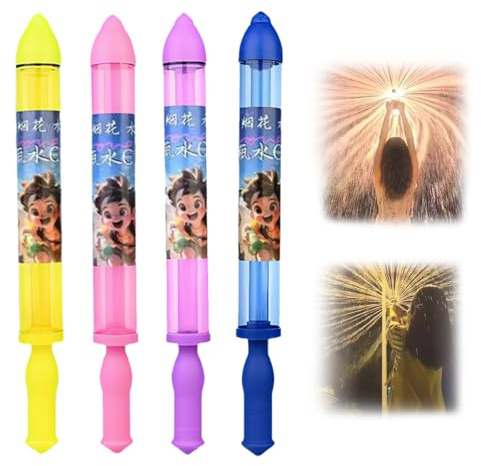 Vlecexs 4er Set Feuerwerk Wasserpistole Spielzeug Kinder Erwachsene Pool Strand Partys Familienfeste Wasserschlachten Kreative Fotografie Wasserpistolen Sprüheffekt Outdoor