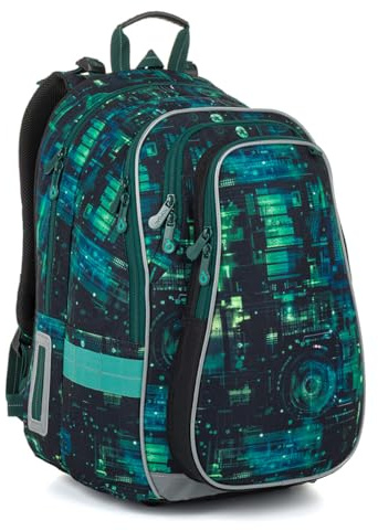 TOPGAL LYNN – Schulrucksack für Jungen ab 3. Klasse, ergonomisch & leicht, wasserabweisend, mit reflektierenden Elementen, 27 L Schulranzen mit Brustgurt & Rückenpolsterung (Digitale Welt)