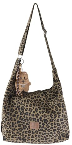 Geoyien Shopper Cord Tasche Damen, Einkaufskorb Leopardenmuster, Leo Tasche | Mode Leopard Muster, Verstellbarer Schultergurt, Große Kapazität, Geeignet für Einkauf, Büro, Schule