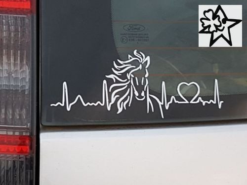 Herzschlag Aufkleber Horse Pferde 20cm Sticker Herz Fan Hobby Leidenschaft Liebe für Auto Autoaufkleber