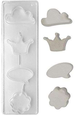 RAYHER Seifengießform-Motive, Tiefe 3cm, Wolke, Diverse, Weiß, 3.45 x 1 x 0.33 cm