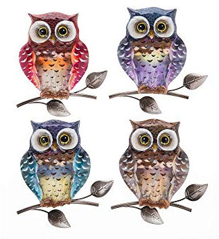 Shudehill Giftware Bright Metallic Owl Small Plaque