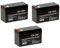 Yamada Lot de 3 batteries au plomb rechargeables 12 V, 7 Ah, 20h pour alarmes antivol, lampes d'urgence, jouets Peg Perego de 7,2 Ah, 3 pièces