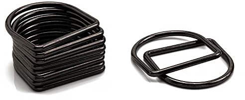 Trimming Shop Robuste D-Ring-Verschlüsse aus geschweißtem Metall, robuste Schnallen für Handtasche, Gurtband, Geldbörse, Hundehalsbänder, Gürtel, DIY-Projekte, 20 mm, Schwarz, 10 Stück