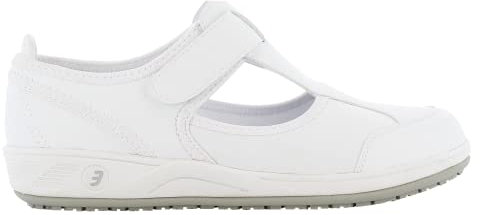 SAFETY JOGGER Arbeitsschuhe Damen Oxypas 39 EU Weiss - Camille - Leichter, Bequemer Sicherheitsschuh mit Klettverschluss, ideal für Pflege, Küche oder Innenbereich, rutschfest