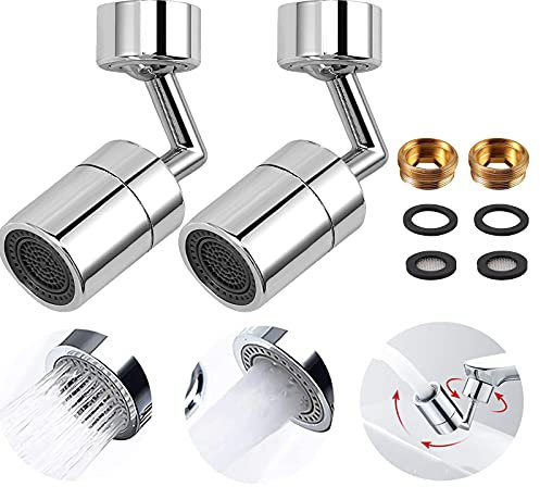 Kamtop 720 Grad Drehbarer Wasserhahn mit 2 verschiedenen Wasserflussmodi Wasserhahn Luftsprudler Sprühfunktion Wasserhahn Strahlregler Küche/Bad Wasserhahn Filter Küche/Bad Wasserhahn Aufsatz